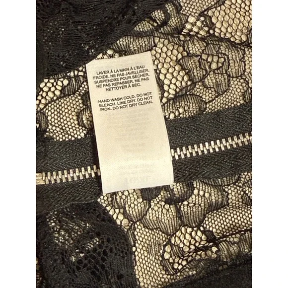 DYNAMITE Black Lace Corset Bustier Top XL Zipper Back Romantic Whimsigoth - Picture 6 of 9